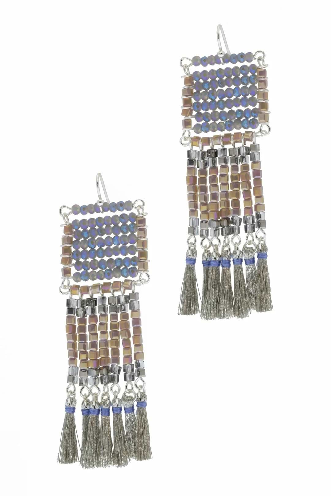 Anjuna Beaded Statement Earring Light Blue