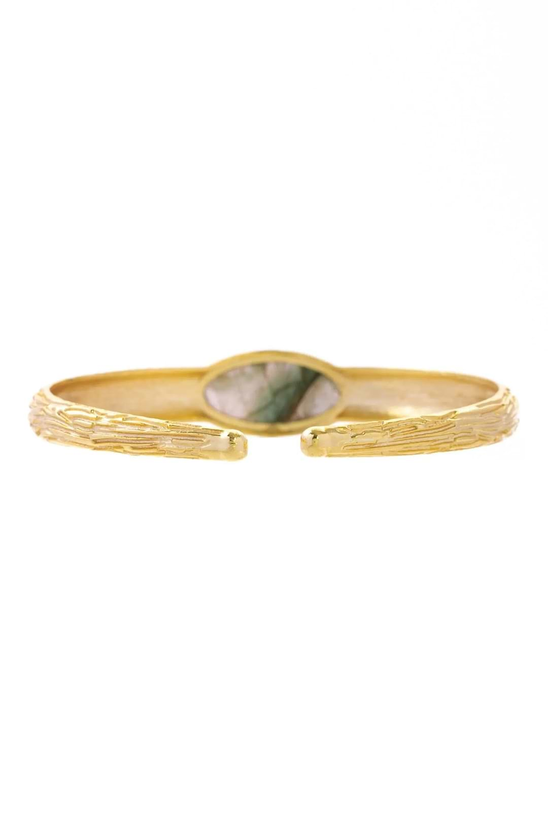 Gemstone Cuff Bracelet Light Grey