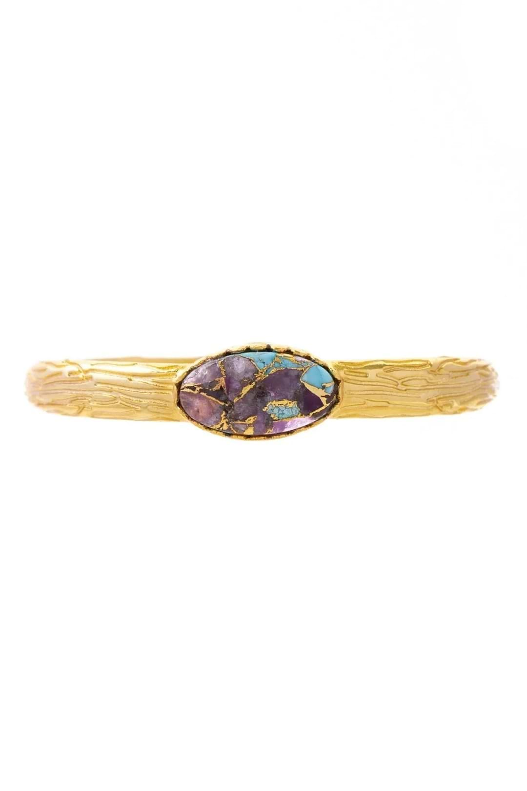 Gemstone Cuff Bracelet Purple