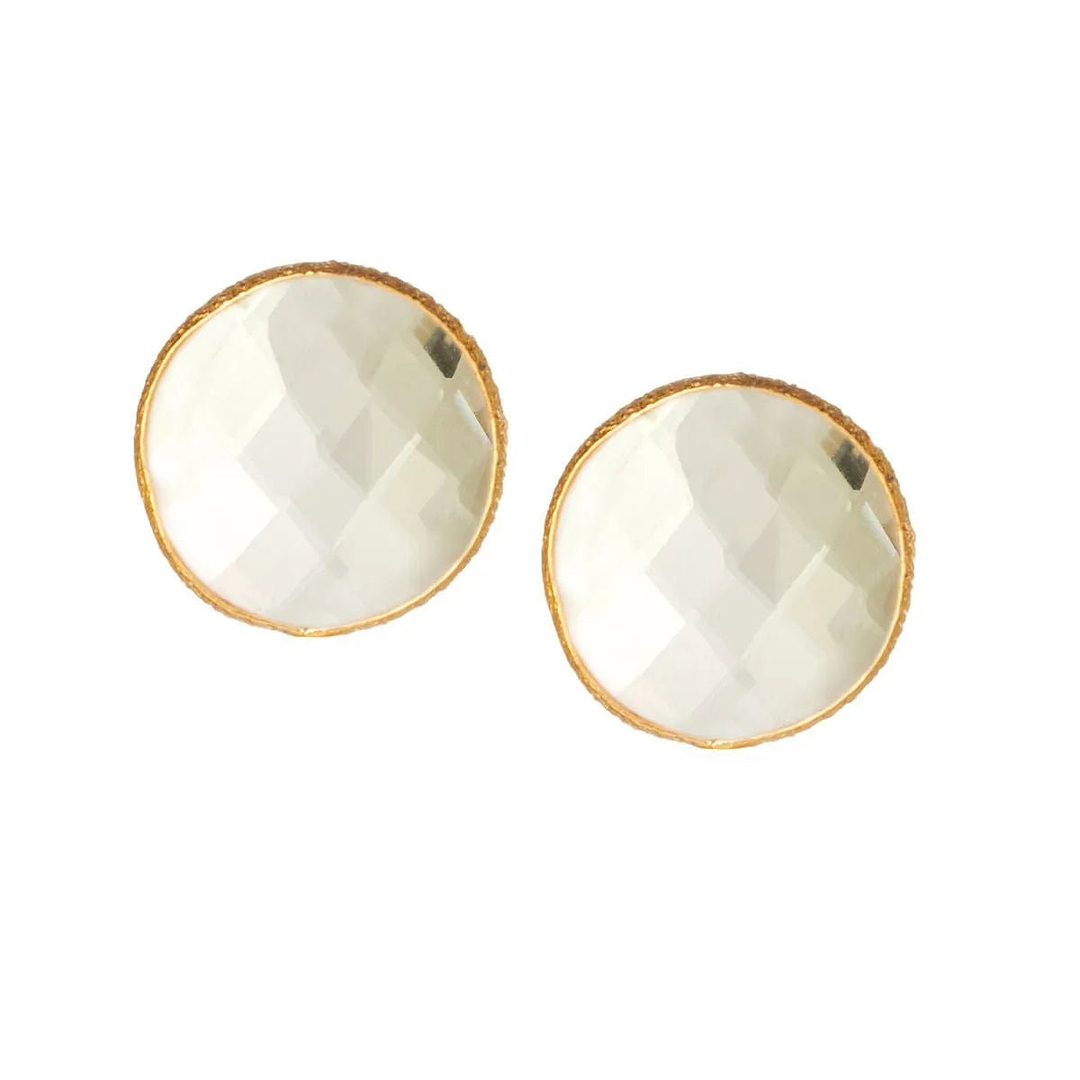 Mini Stud Gemstone Earrings Ivory