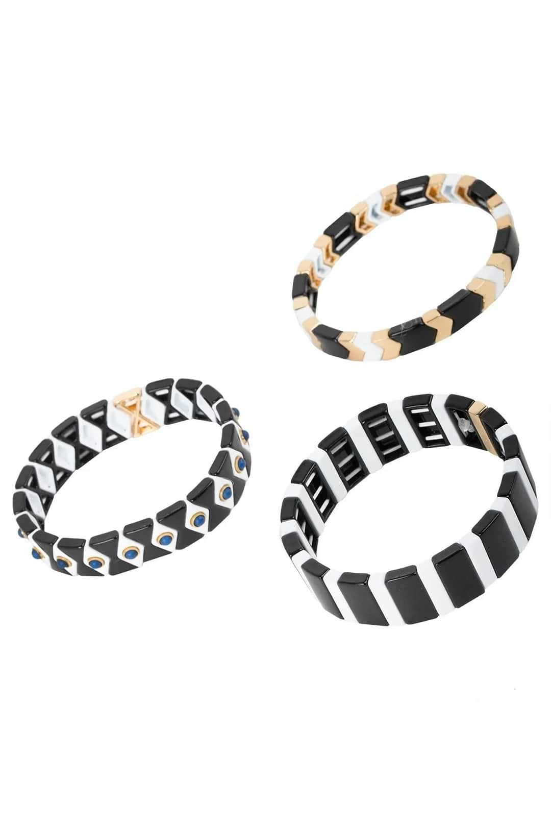 Art Deco Bracelet Set Black