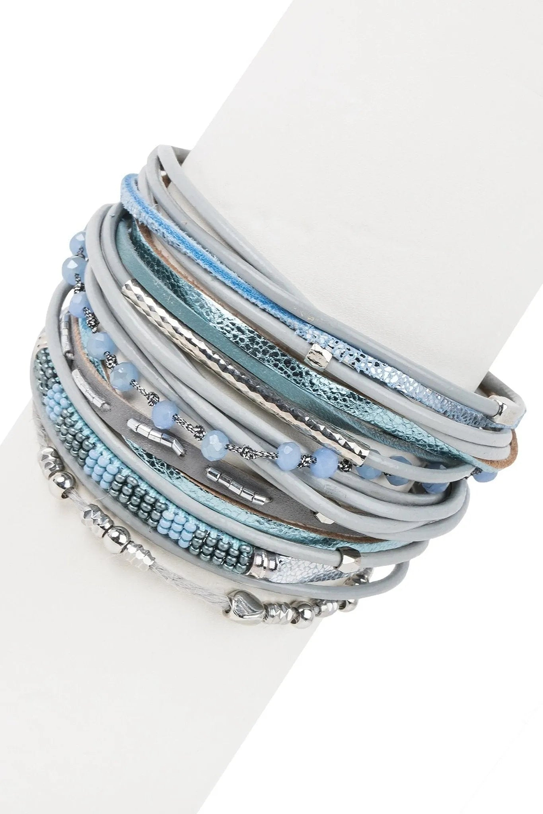 Laguna Beach Leather Bracelet Light Steel Blue