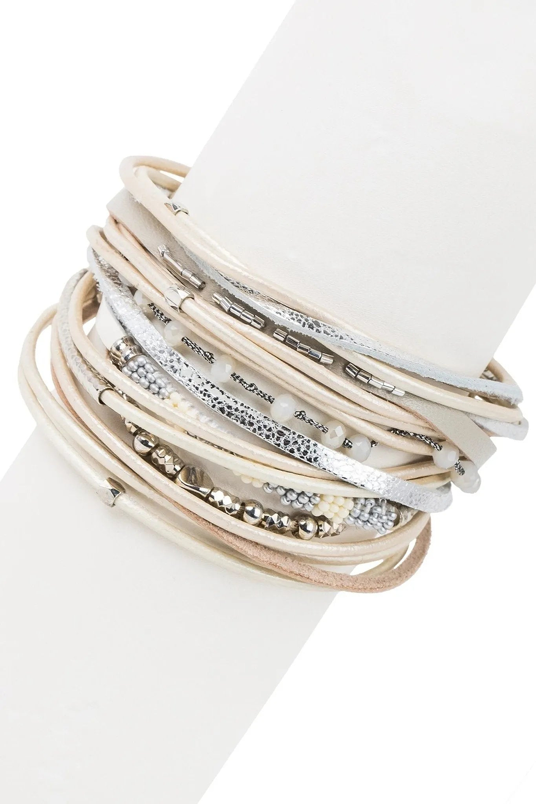 Laguna Beach Leather Bracelet Ivory