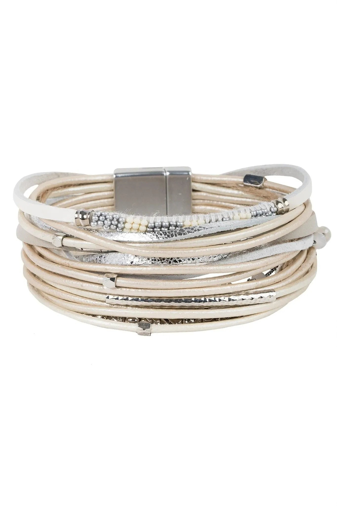 Laguna Beach Leather Bracelet Ivory