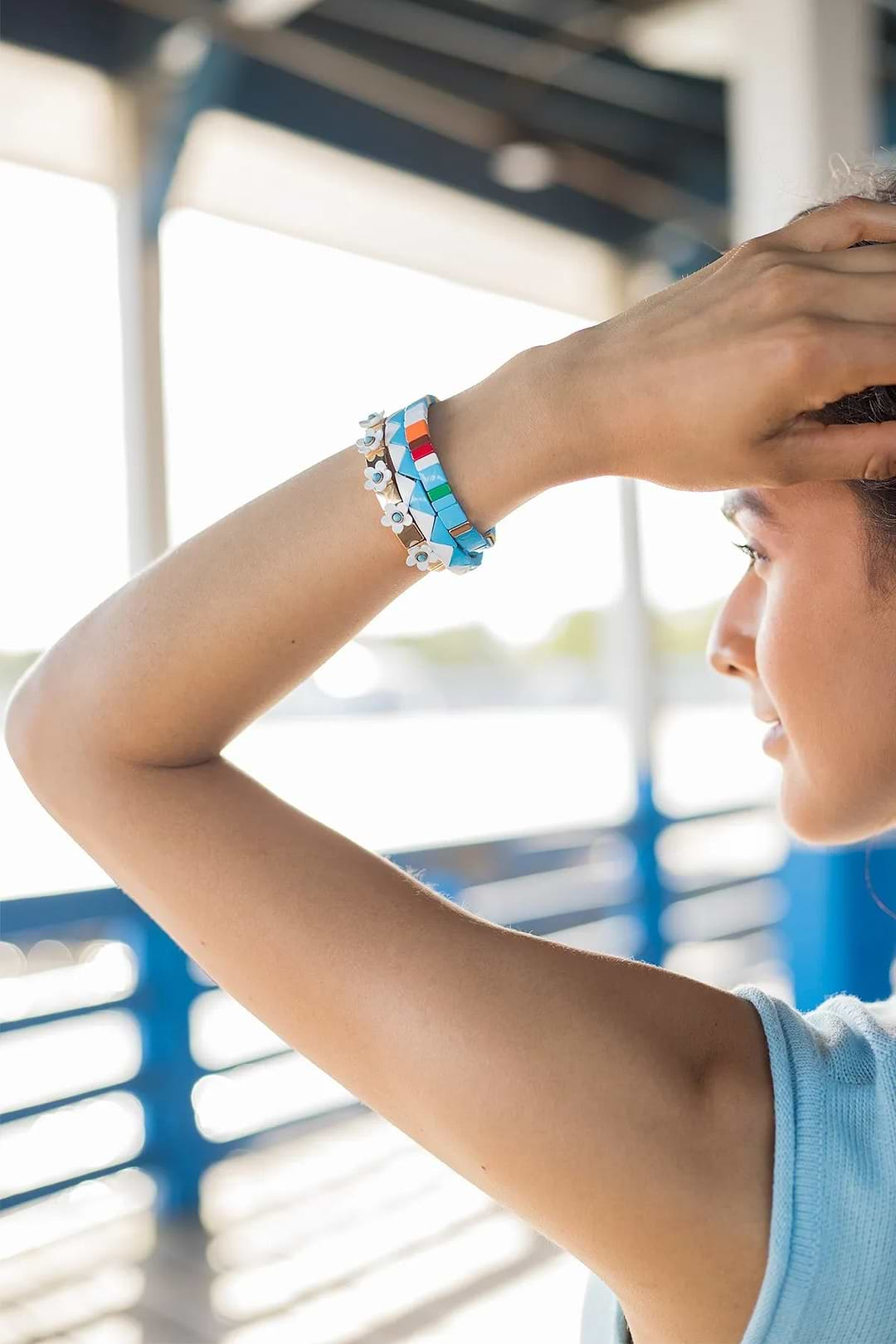 Meadow Sky Bracelet Set Deep Sky Blue