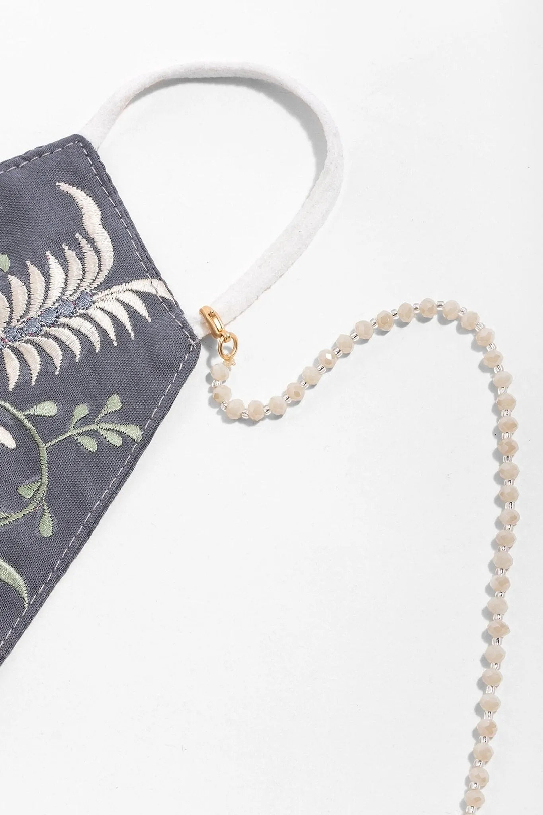 Crystal Eyeglass Mask Chain Linen