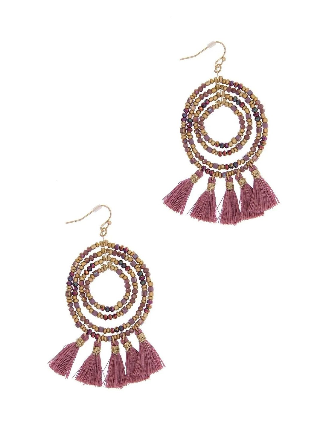 Varkala Beaded Hoop Earring Pink