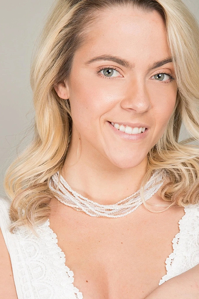 White Multi Strand Crystal Ombre Necklace