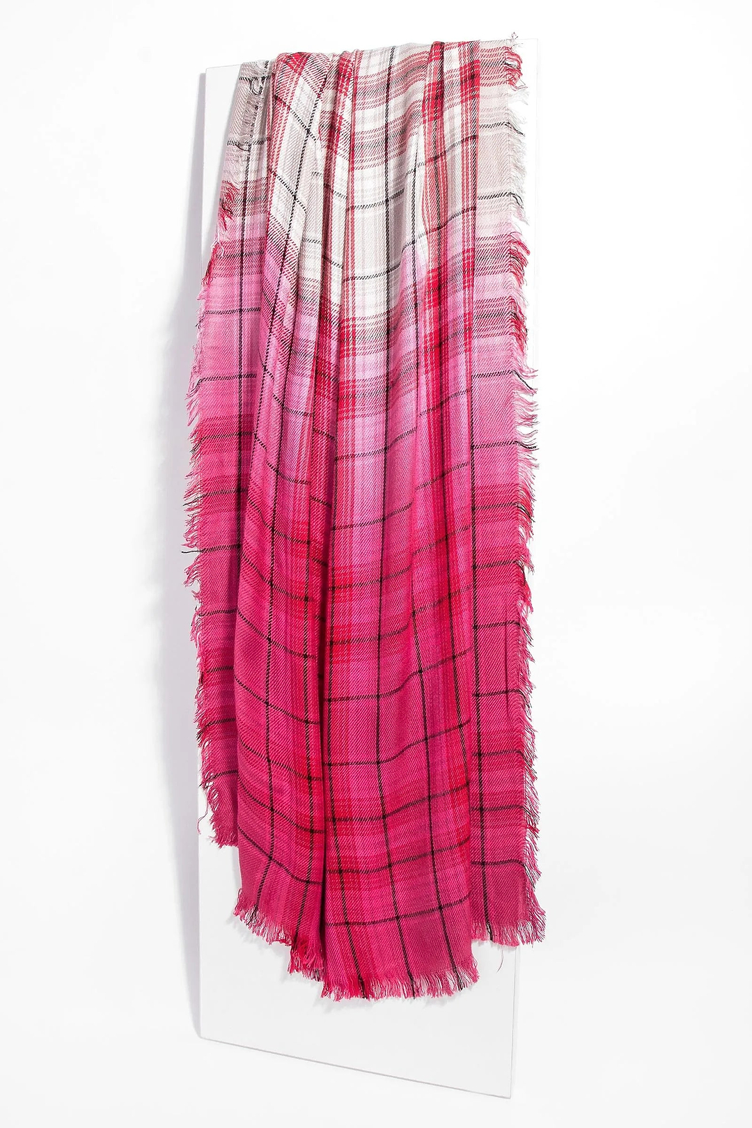 Queens Plaid Ombre Scarf Fuchsia