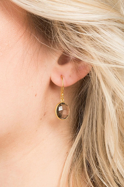 Round Gemstone Dangle Earring - SAACHI