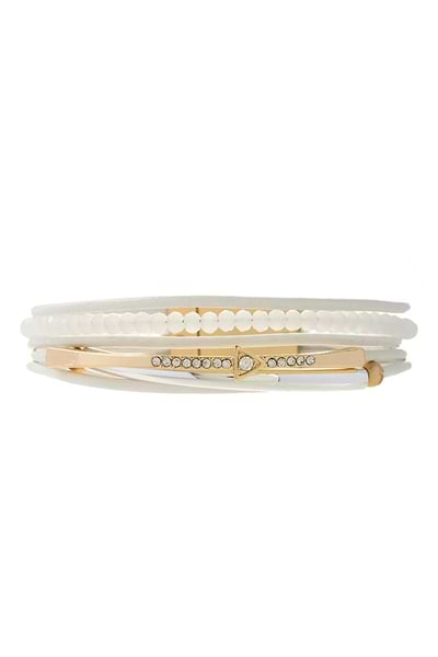 Golden Arrow Leather Bracelet - SAACHI - White - Bracelet