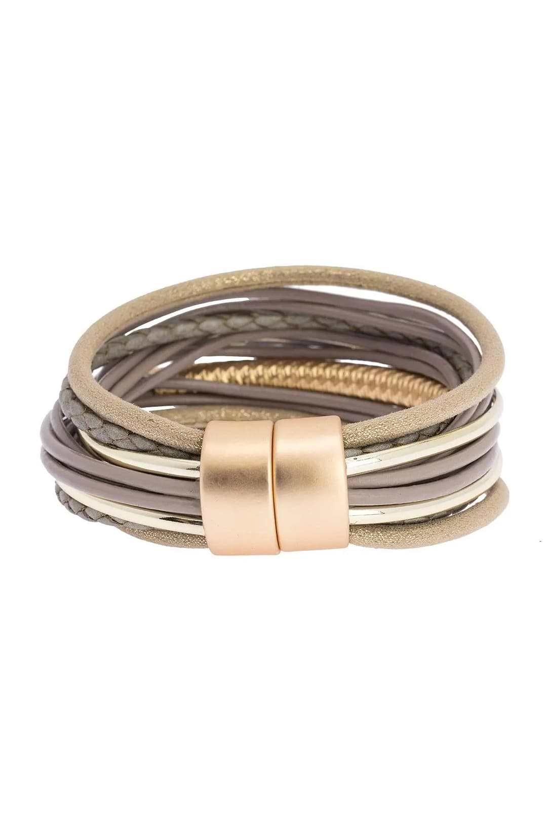 Sophisticated Layered Strand Bracelet Gold