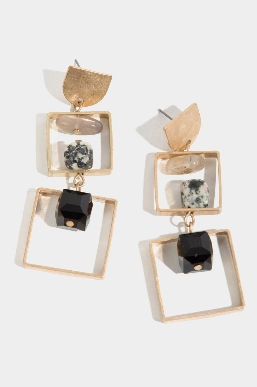 Sedona Square Earring Black