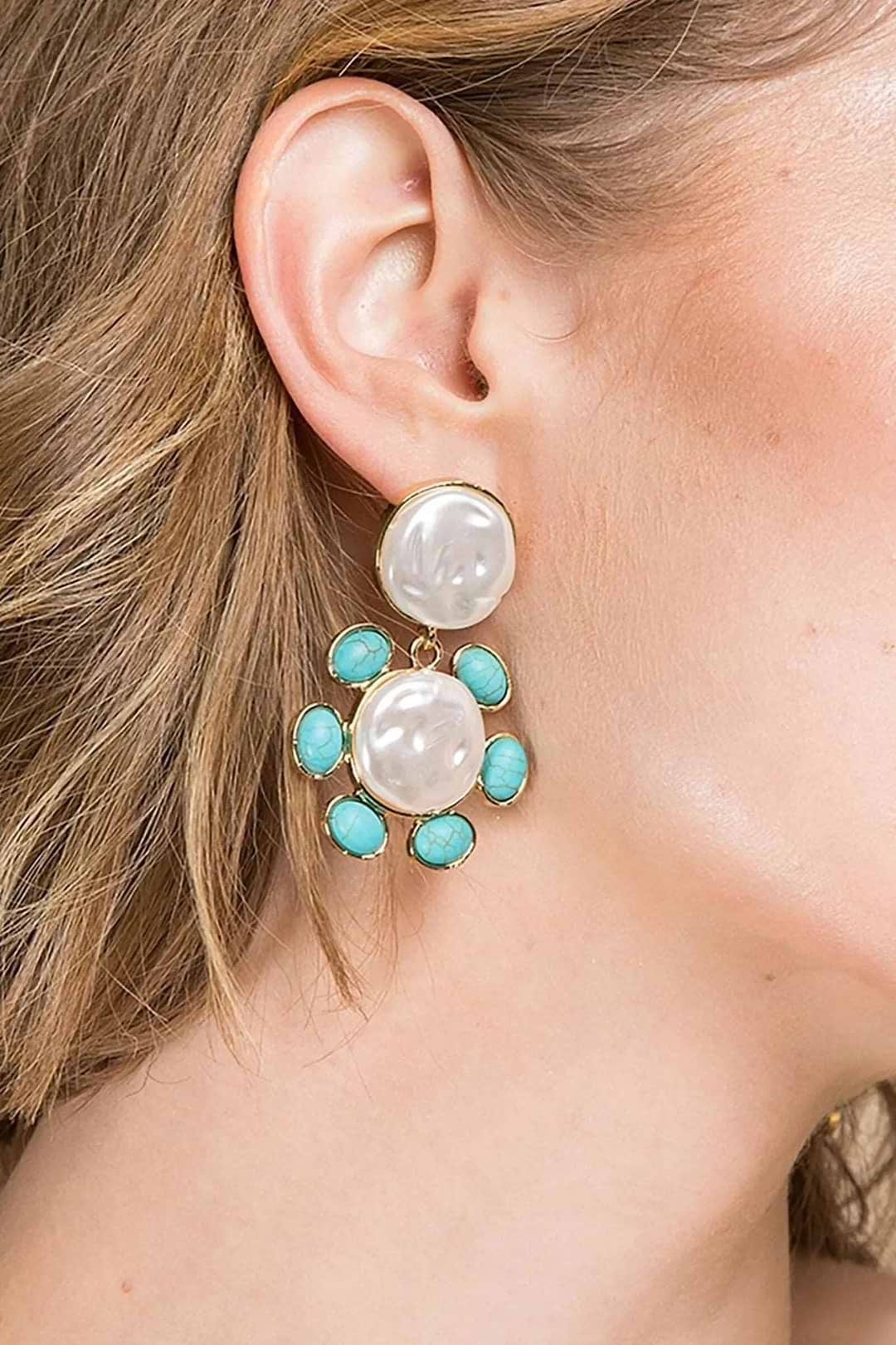 Cadence Pearl Earring Turquoise