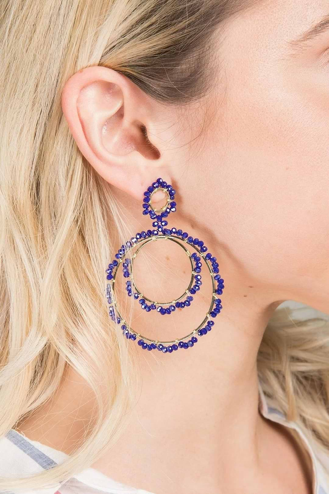 Paradise Hoop Earring Midnight Blue