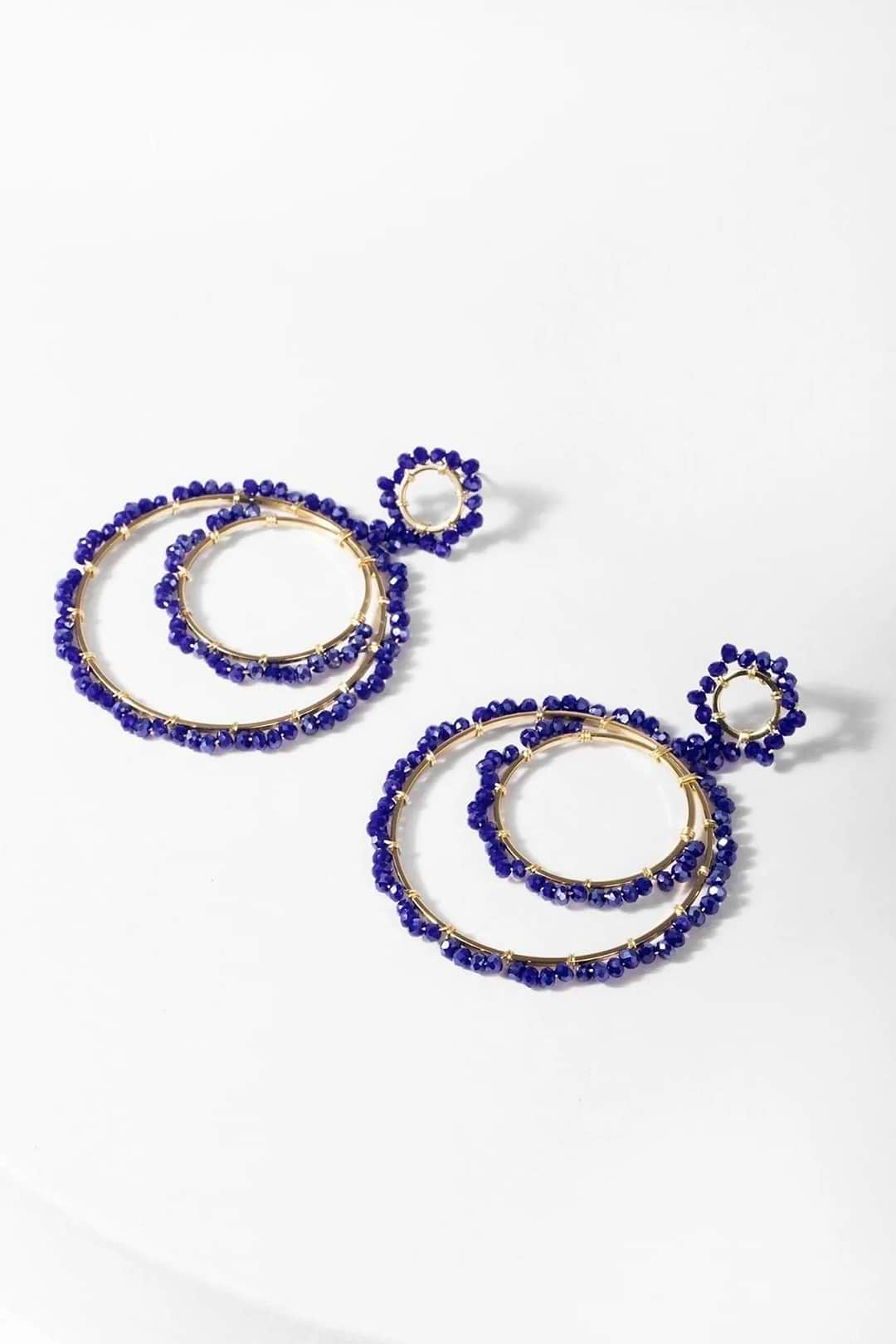 Paradise Hoop Earring Midnight Blue