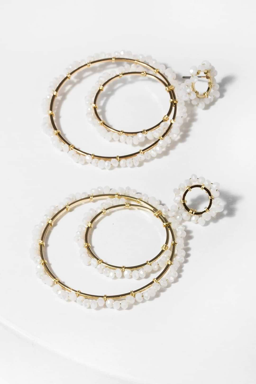 Paradise Hoop Earring White