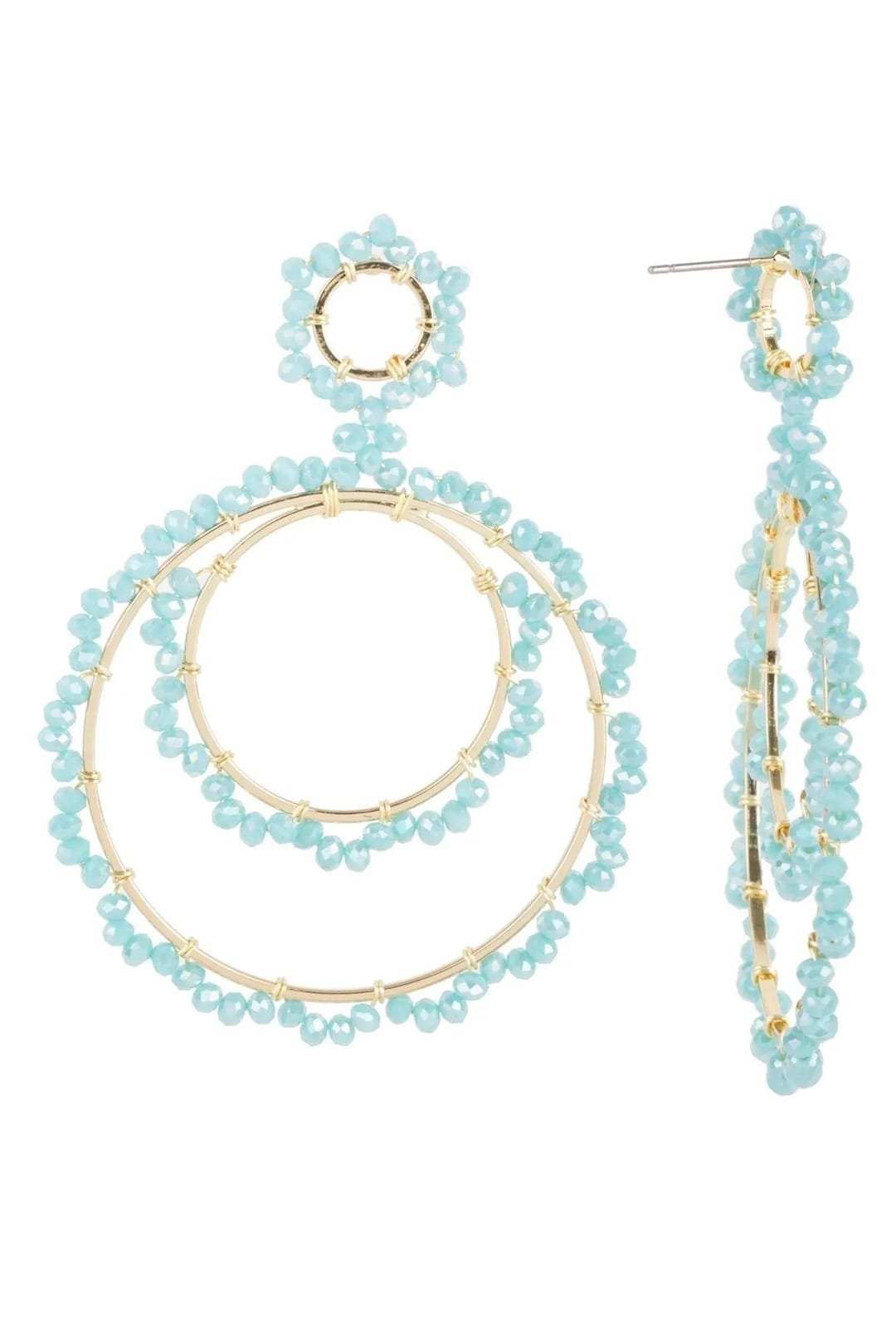 Paradise Hoop Earring Lightcyan