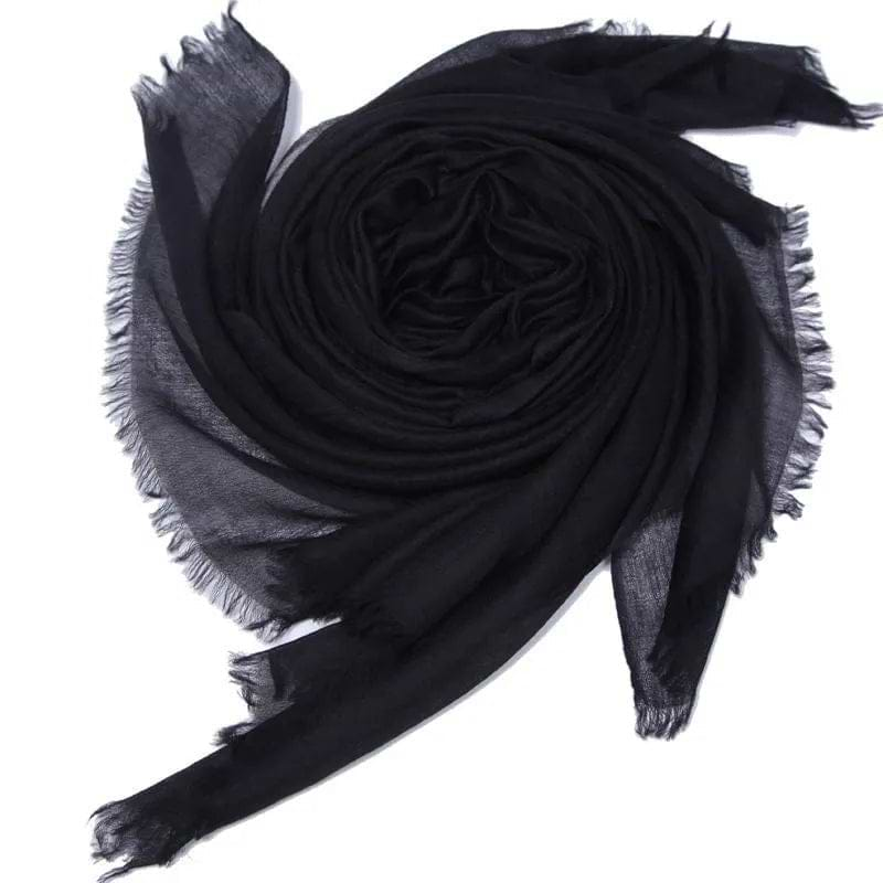 Delicate Solid Cashmere Scarf Black