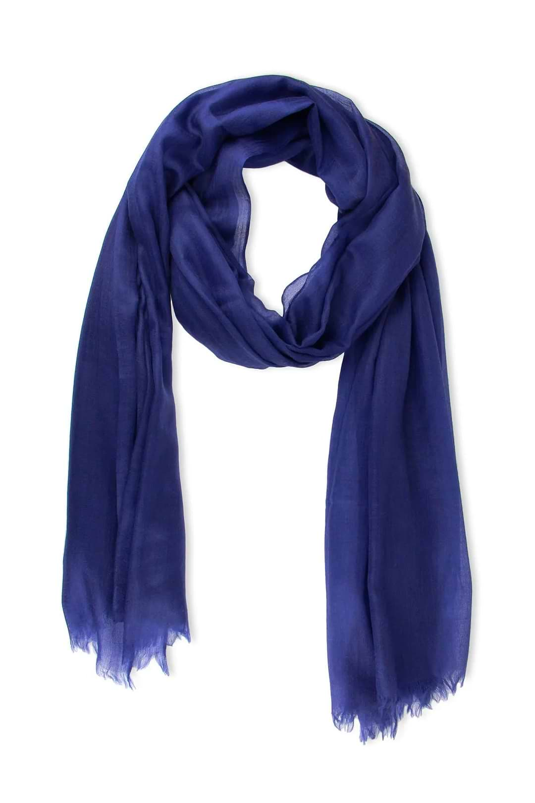 Delicate Solid Cashmere Scarf Dark Slate Blue