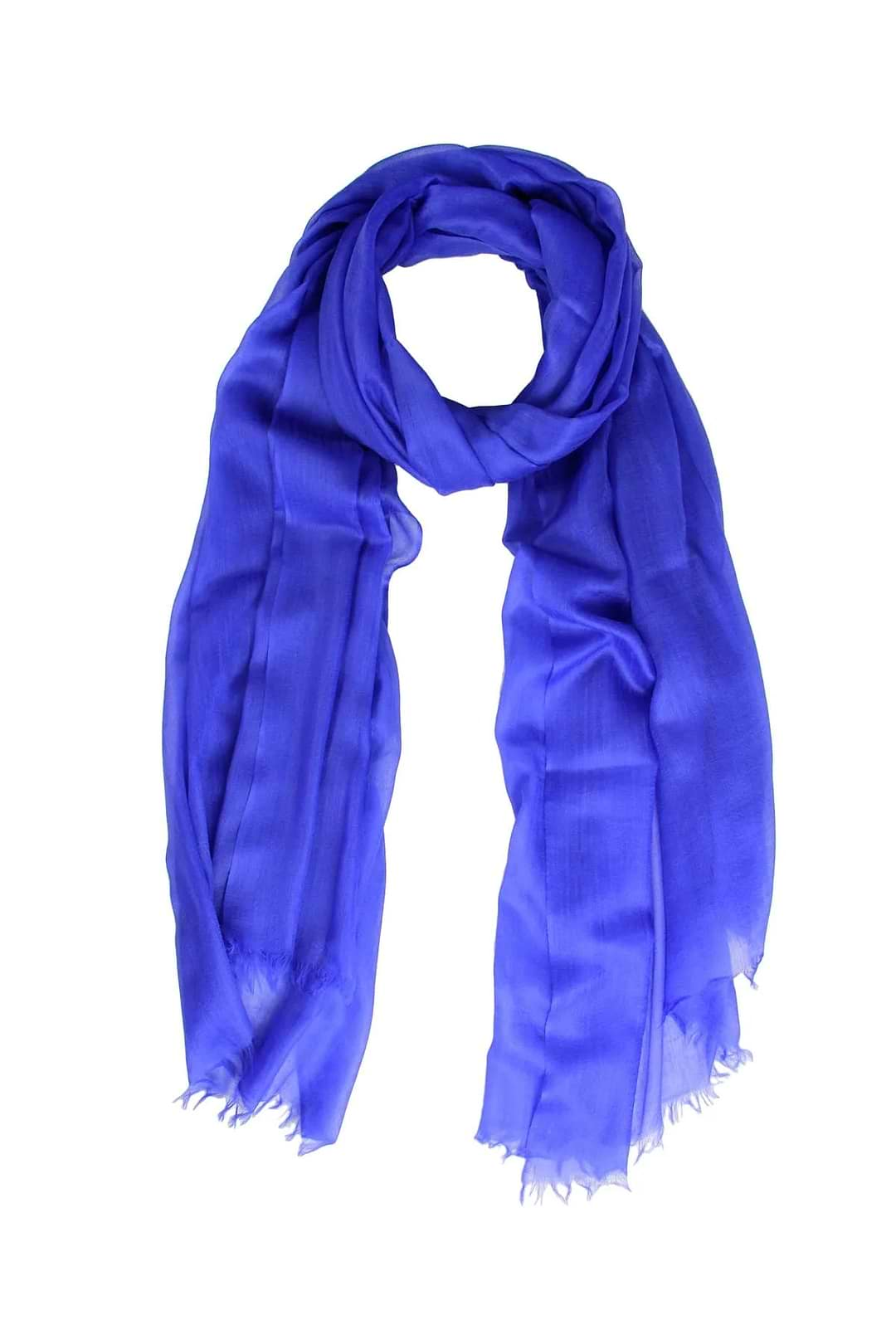 Delicate Solid Cashmere Scarf Medium Blue