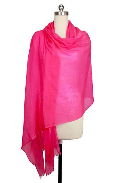 Delicate Solid Cashmere Scarf Deep Pink