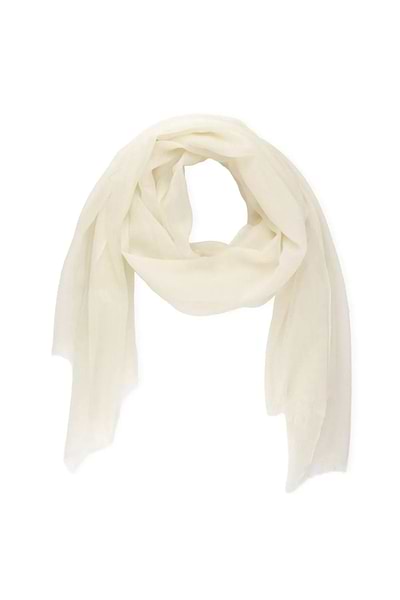 Delicate Solid Cashmere Scarf Ivory