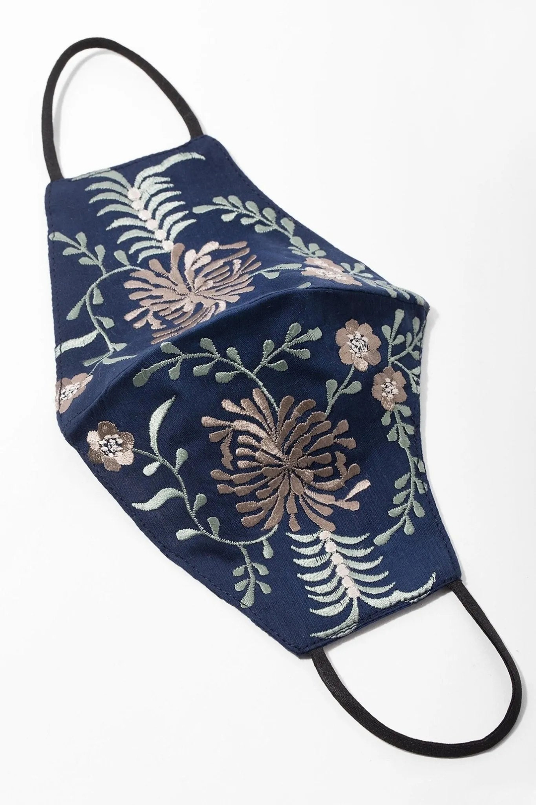 Primavera Embroidered Face Mask Navy