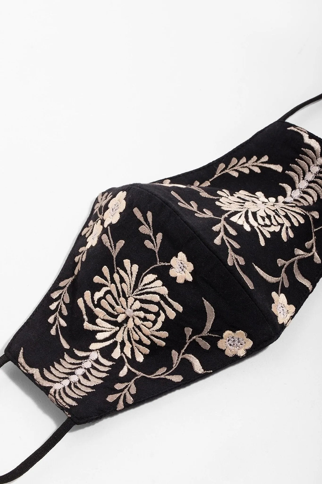 Primavera Embroidered Face Mask Black