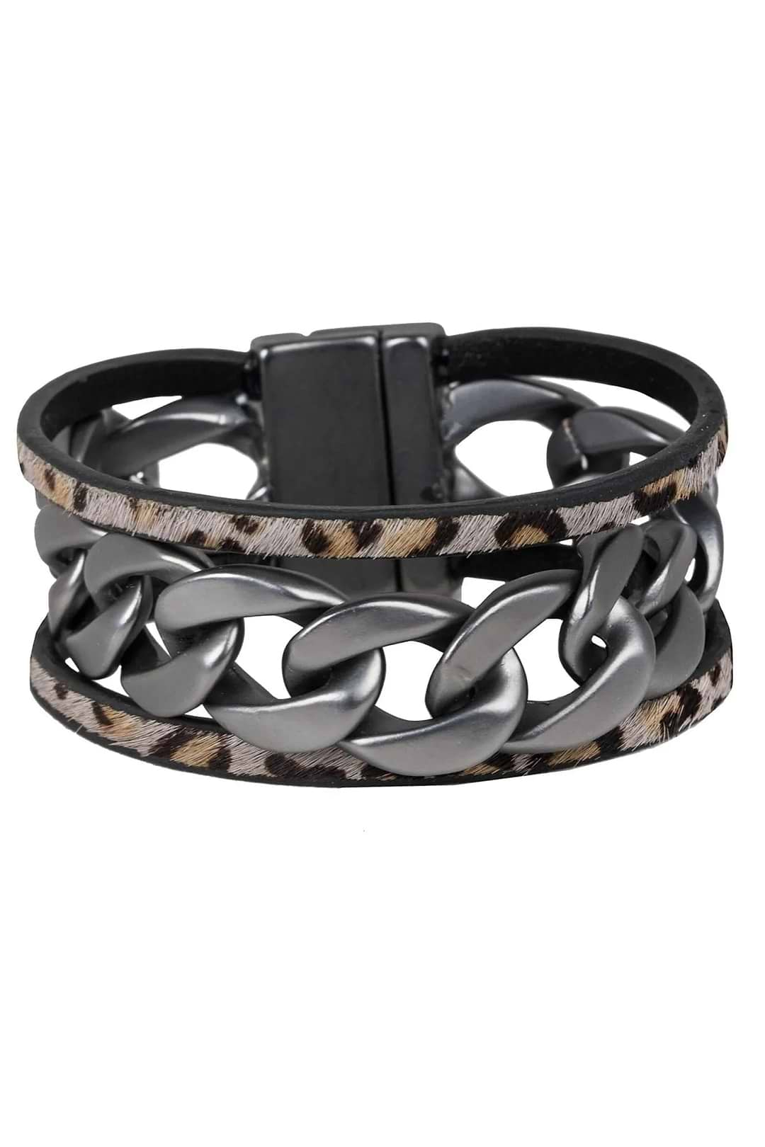 Strongest Link Leather Bracelet Black