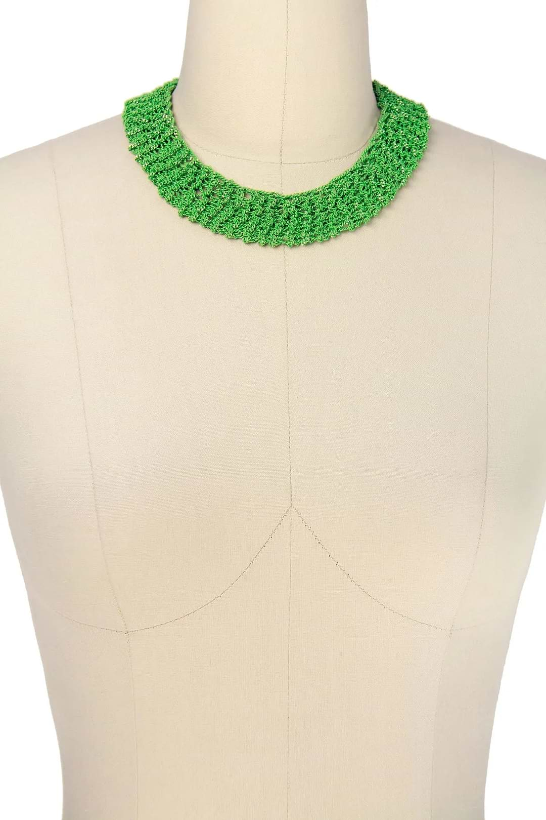 Crochet Chain Short Necklace Lime Green