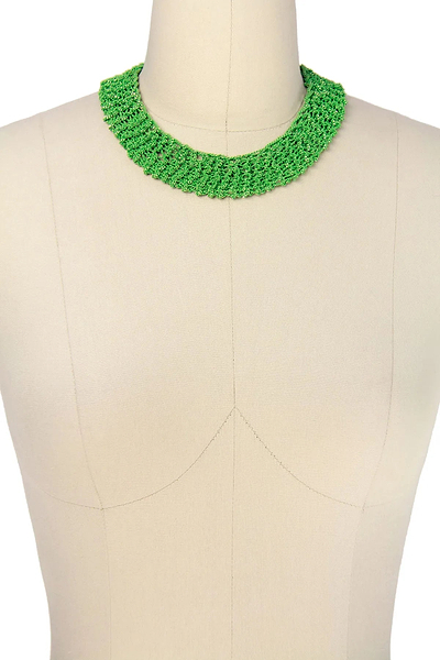 Crochet Chain Short Necklace Lime Green