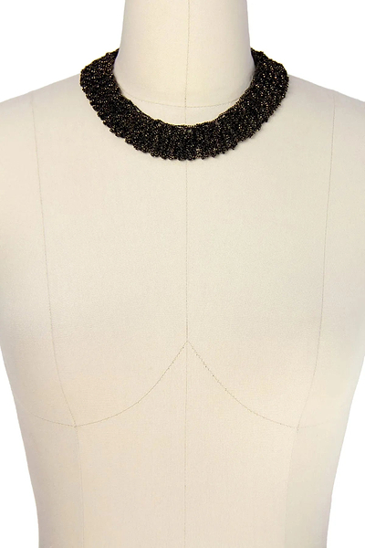 Crochet Chain Short Necklace Black