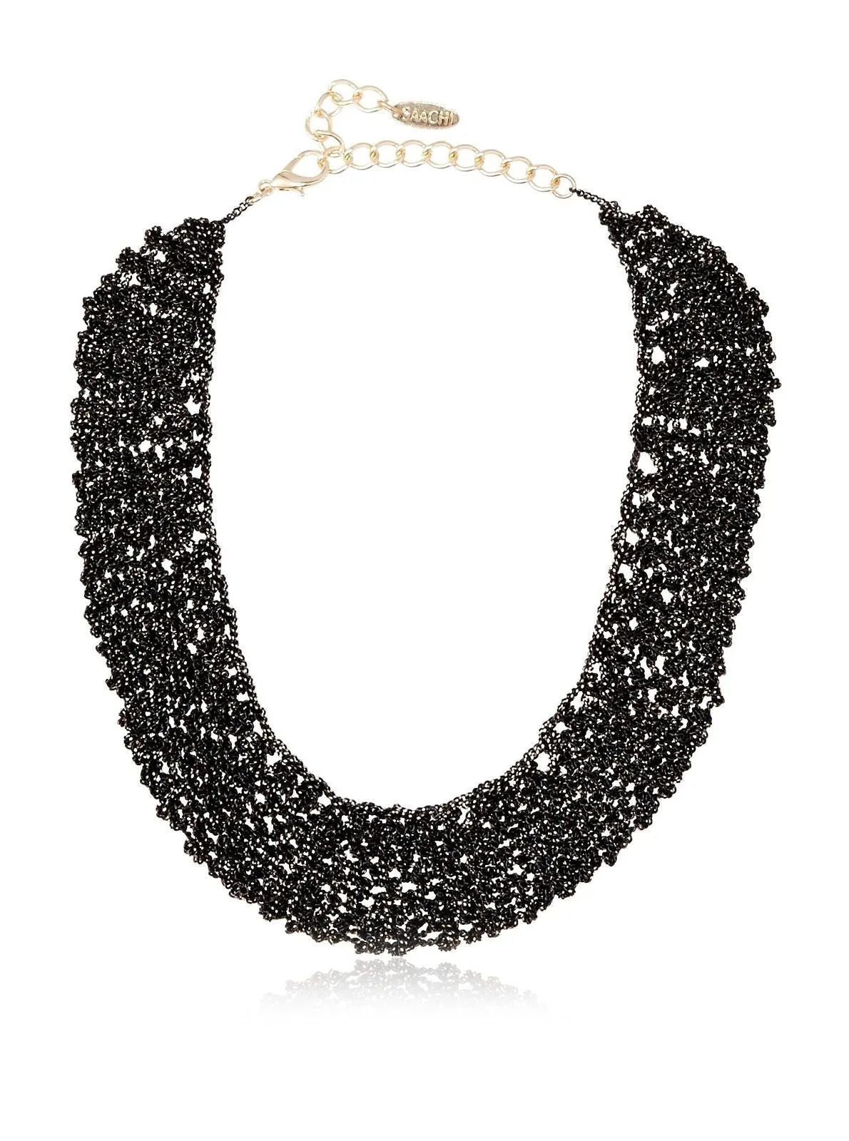 Crochet Chain Short Necklace Black