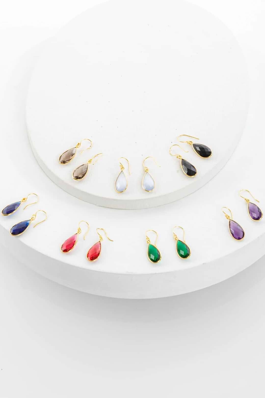 Single Gemstone Drop Earrings