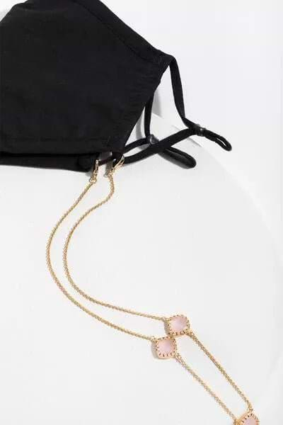 Gemstone Convertible Mask Chain Pink