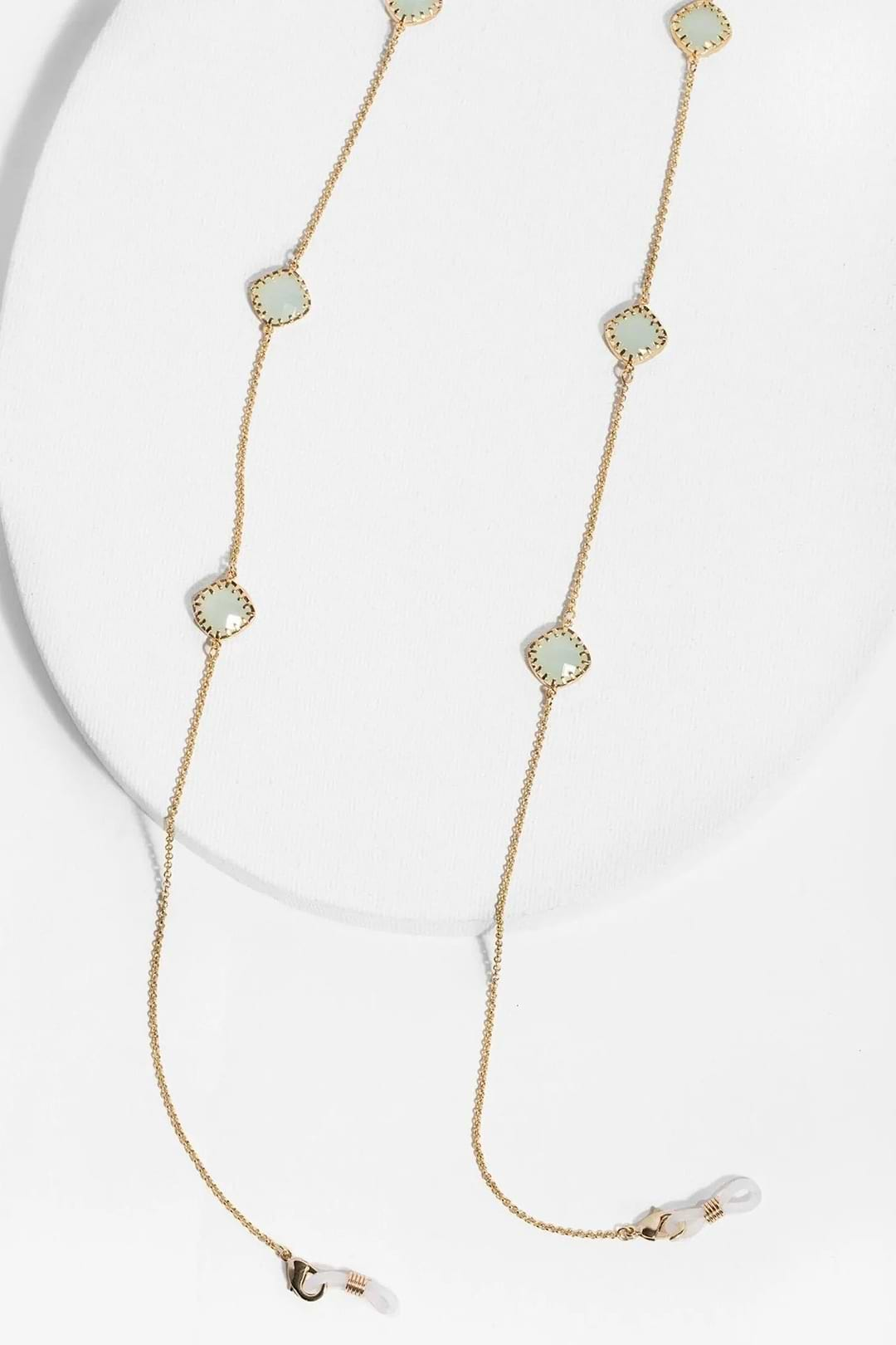 Gemstone Convertible Mask Chain Aquamarine