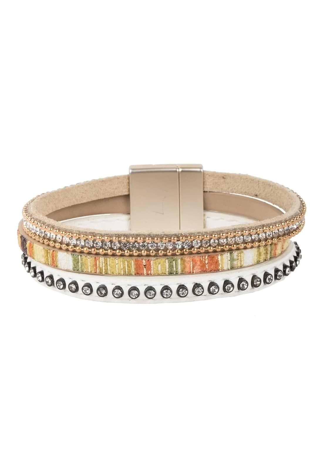 Gemma Leather Bracelet Beige