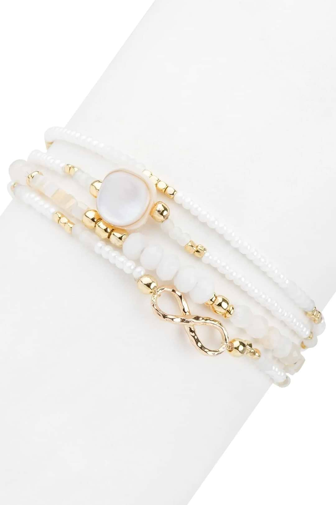 Skyla Infinity Bracelet Set White