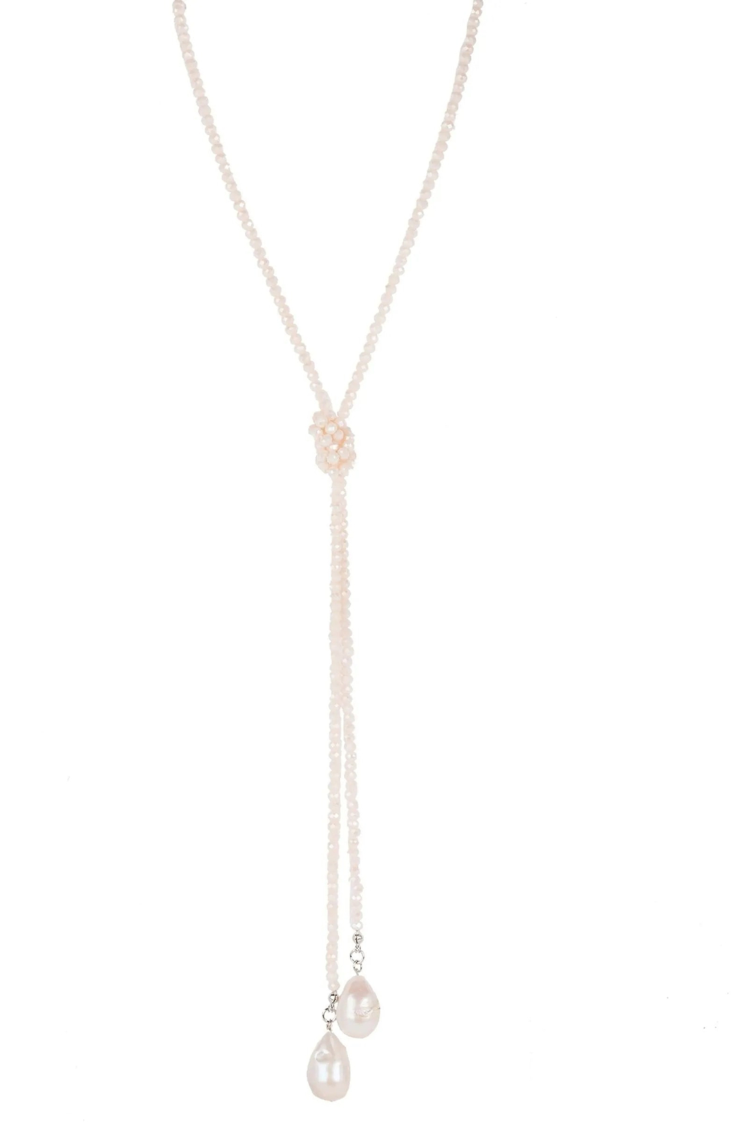 Baroque Knotted Pearl Necklace Blush