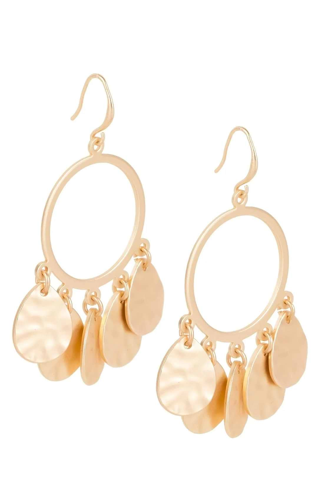 Lucky Leaf Hoop Earring Gold