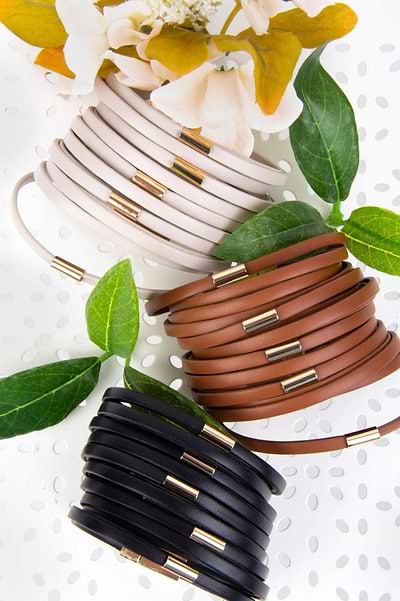 Multi-Strand Vegan Leather Bracelet - SAACHI