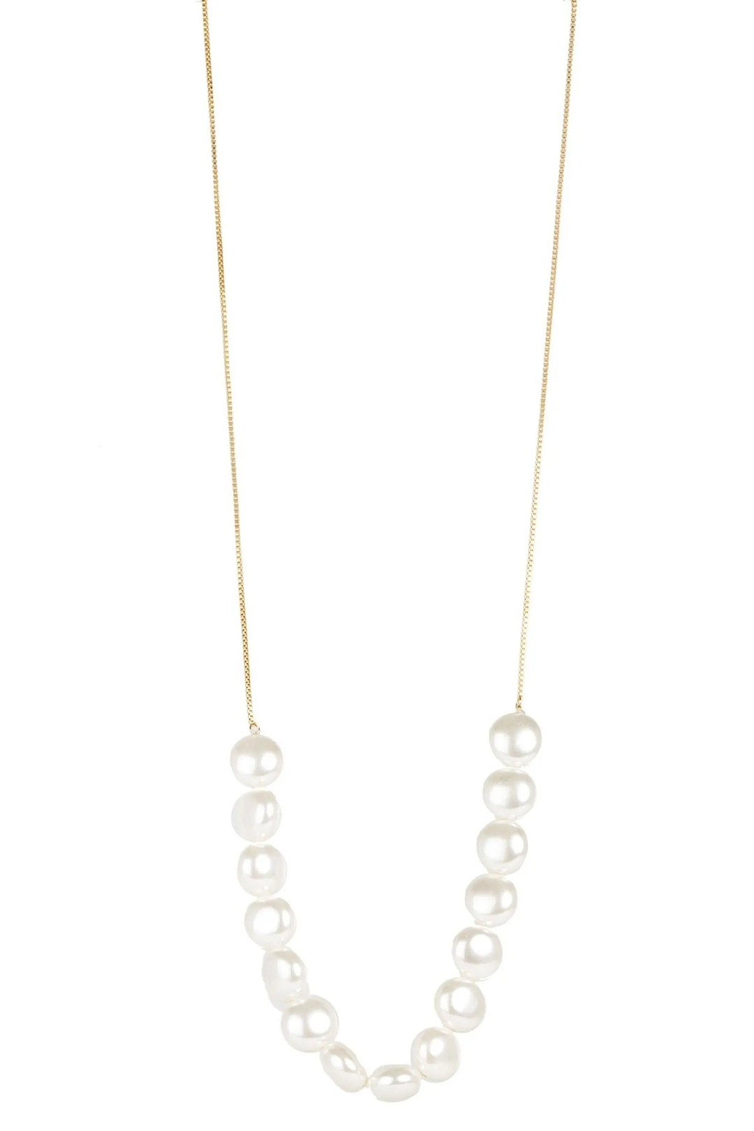 Motee Long Pearl Necklace White