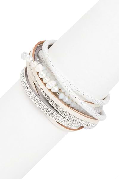 Serilda Leather Bracelet White