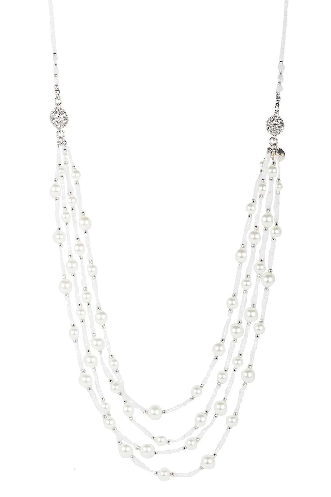 Convertible Layer Pearl Necklace White