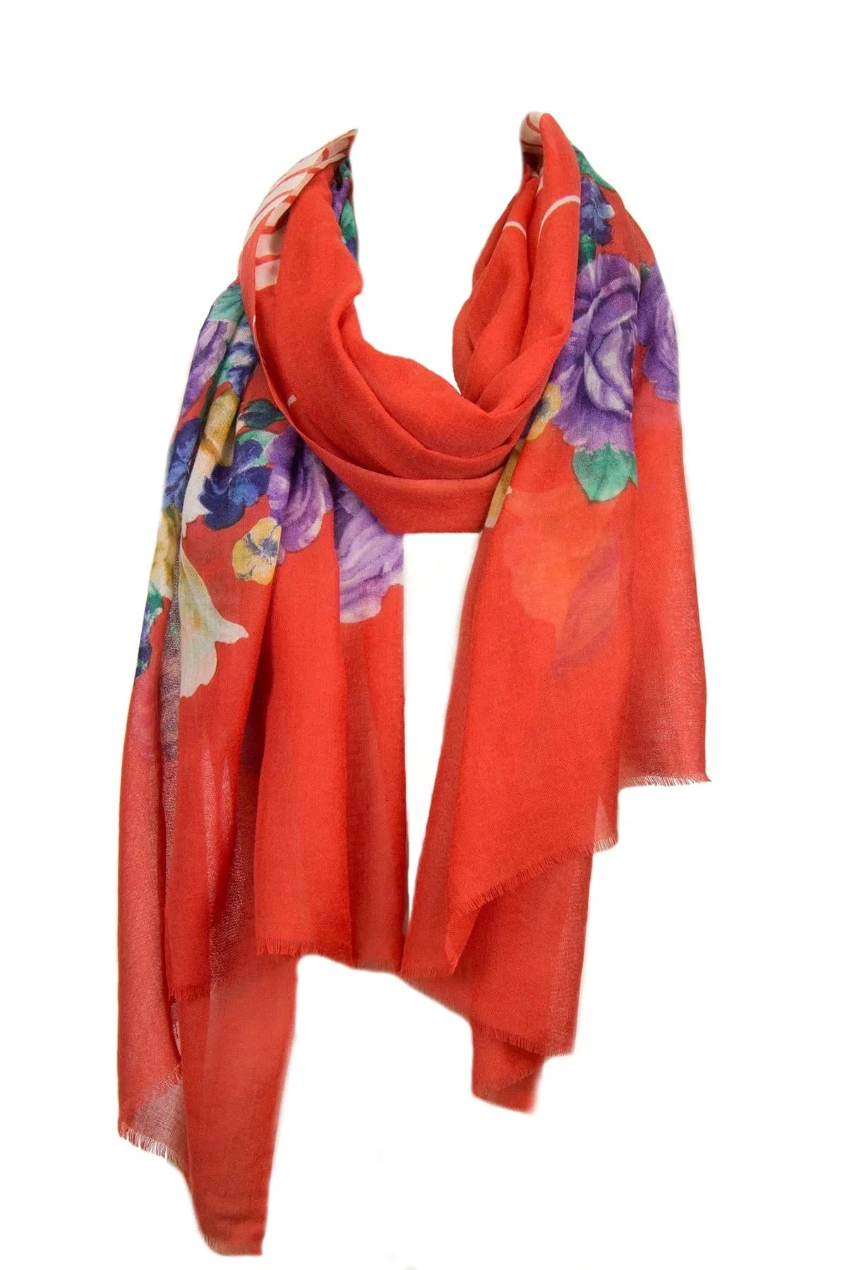 Anda Wool & Silk Scarf Tomato