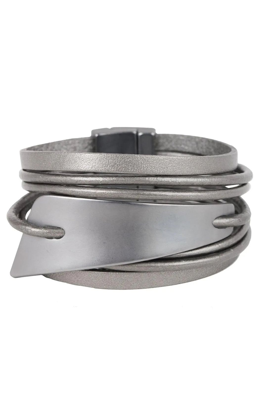 Absolute Zero Leather Bracelet Silver
