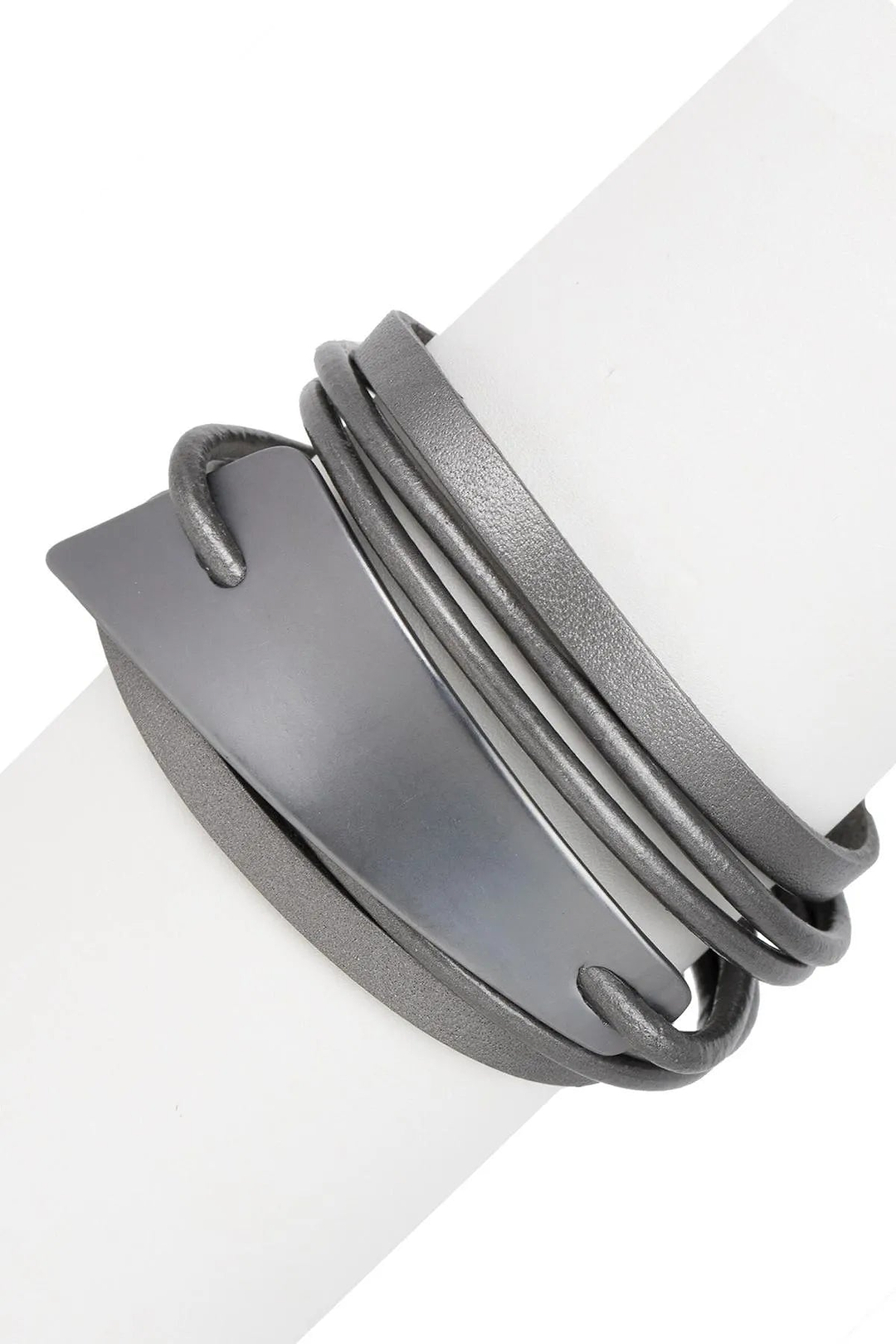 Absolute Zero Leather Bracelet Silver