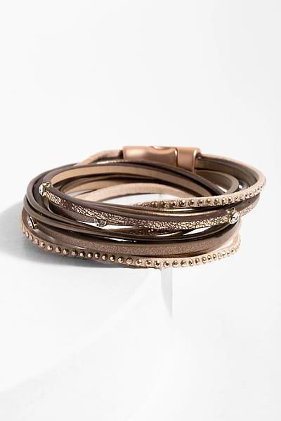 Segovia Double Wrap Leather Bracelet Sienna