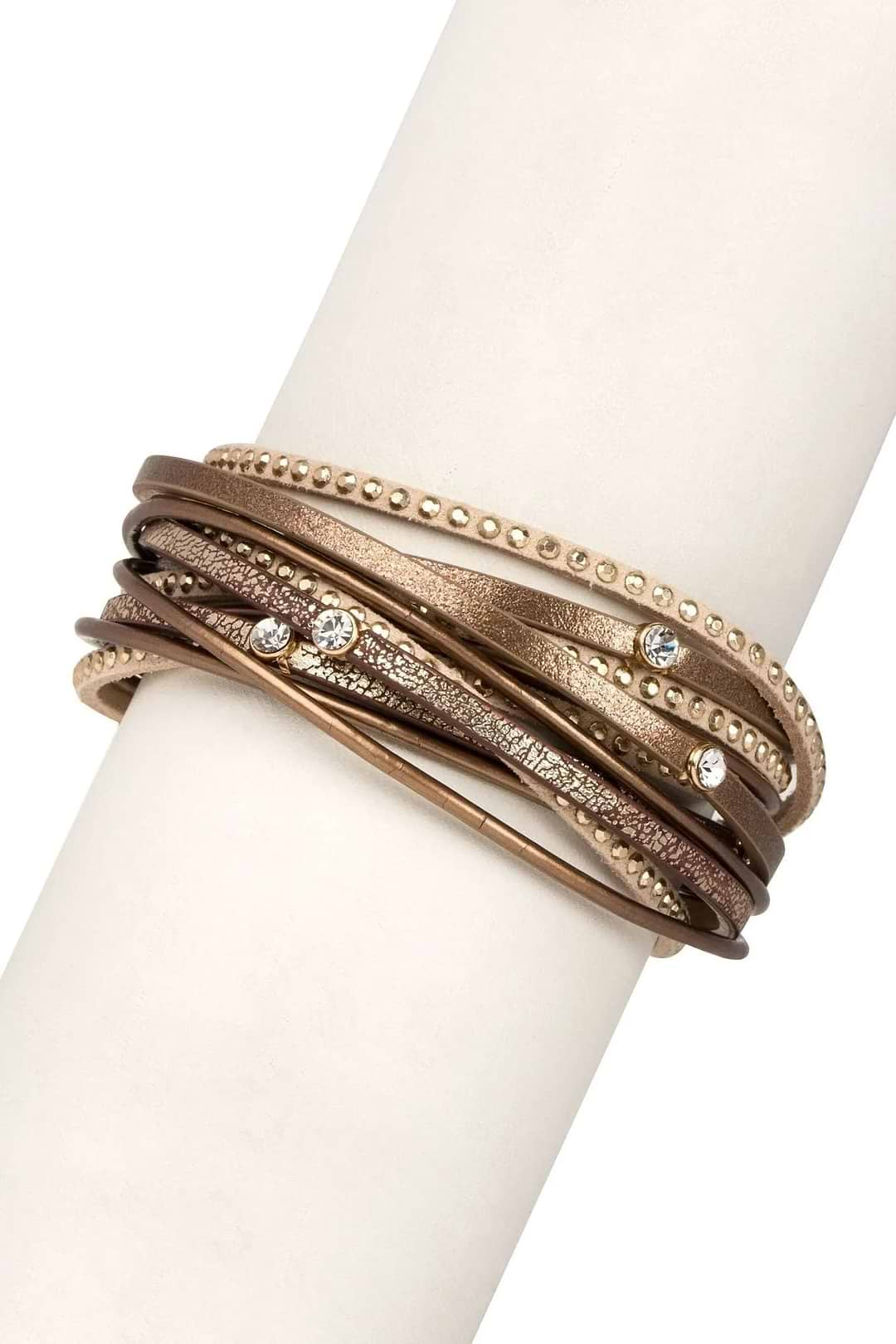 Segovia Double Wrap Leather Bracelet Sienna